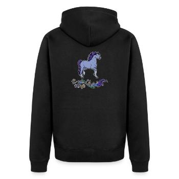 Cool Chevaux Islandais Chevaux Cheval Amour Haflinger - Veste à capuche bio Premium Unisexe - noir - Dos - Nico (187cm)
