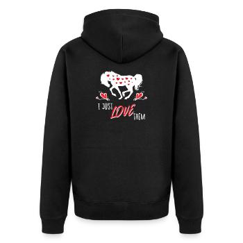 Chevaux Déclaration Cœur Chevaux Islandais Cheval Amour - Veste à capuche bio Premium Unisexe - noir - Dos - Nico (187cm)
