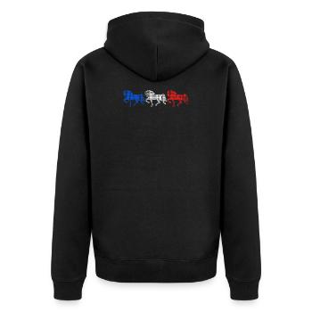 Islandpferde Hengst Pferde Pferdefan Galopp - Unisex Premium Bio Zip Hoodie - Schwarz - Hinten - Nico (187cm)