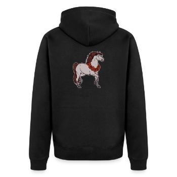 Amour des chevaux Chevaux Chevaux islandais Fan de chevaux - Veste à capuche bio Premium Unisexe - noir - Dos - Nico (187cm)