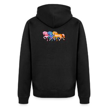 Icelandic Horses Gallop Horses Horse Love Icelanders - Unisex Premium Organic Zip Hoodie - black - Back - Nico (187cm)
