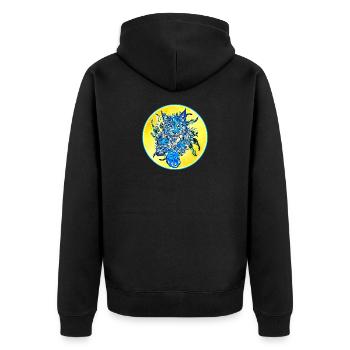 Luchs Katze in Freiheit eine Wild Katze - Unisex Premium Bio Zip Hoodie - Schwarz - Hinten - Nico (187cm)