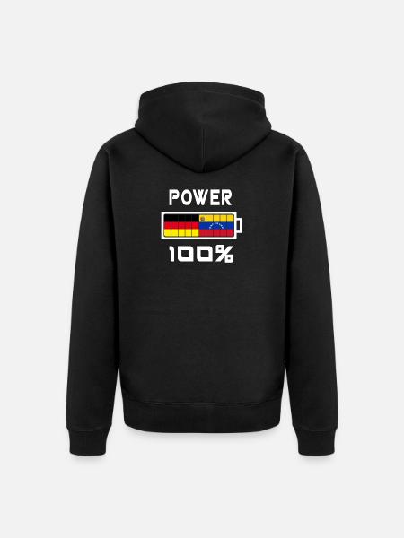 Germany and Venezuela Power 100% - Unisex Premium Organic Zip Hoodie - black