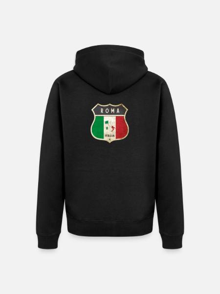 Rom Italien Våbenskjold Flag Design - Premium økologisk unisex-hættejakke - sort
