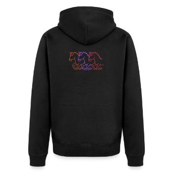 Pferde Galopp Islandpferde Stute Trab Reiten - Unisex Premium Bio Zip Hoodie - Schwarz - Hinten - Nico (187cm)