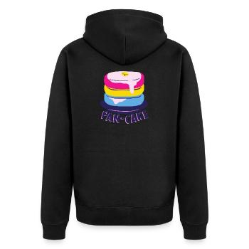 Pansexuell - Unisex Premium Bio Zip Hoodie - Schwarz - Hinten - Nico (187cm)
