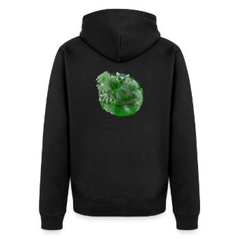außergewöhnliche Tieroutfits, Katta Palmblätter - Unisex Premium Bio Zip Hoodie - Schwarz - Hinten - Nico (187cm)