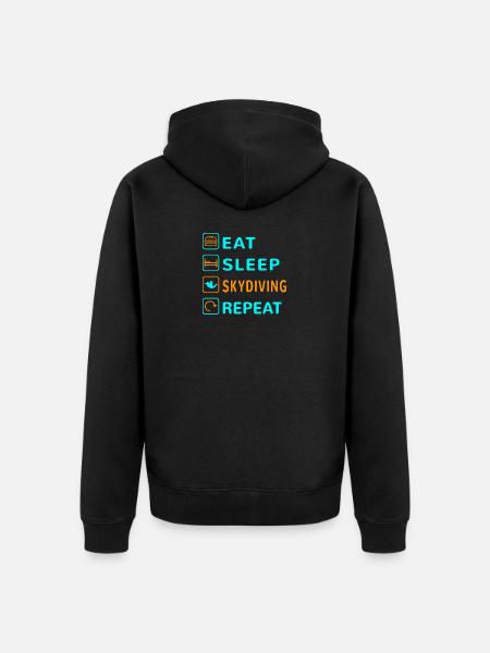 Eat. Sleep. Skydiving. Repeat Design - Unisex Premium Organic Zip Hoodie - black