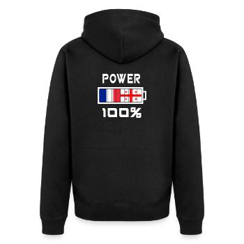 La Géorgie et la France alimentent 100% - Veste à capuche bio Premium Unisexe - noir - Dos - Nico (187cm)