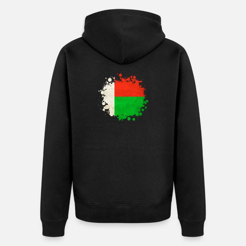 Blob de drapeaux de Madagascar - Veste à capuche bio Premium Unisexe - noir