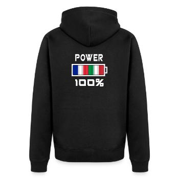 Italy and France are in power - Unisex Premium Organic Zip Hoodie - black - Back - Nico (187cm)