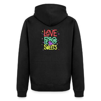 Sweets Statement Dessert avec une dent sucrée - Veste à capuche bio Premium Unisexe - noir - Dos - Nico (187cm)