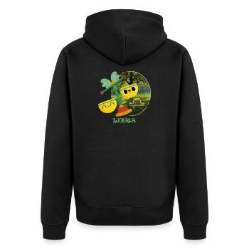 Illustration du signe du zodiaque Kawaii Balance - Veste à capuche bio Premium Unisexe - noir - Dos - Nico (187cm)