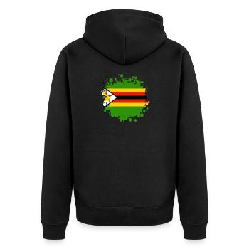 blob de drapeaux du Zimbabwe - Veste à capuche bio Premium Unisexe - noir - Dos - Nico (187cm)