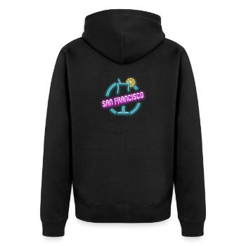 San Francisco cocktail summer design - Unisex Premium Organic Zip Hoodie - black - Back - Nico (187cm)