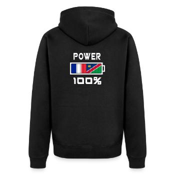 Namibia and France are in power - Unisex Premium Organic Zip Hoodie - black - Back - Nico (187cm)