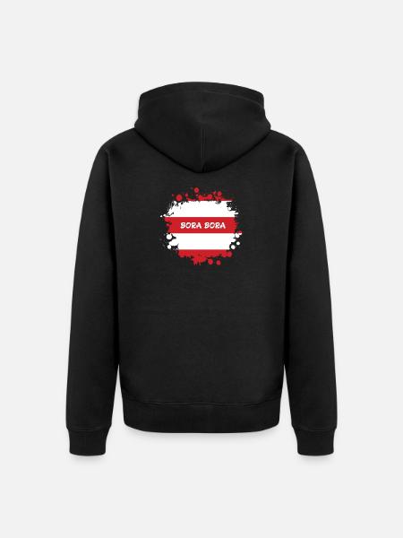 Bora Bora Klecks Flag Design - Premium økologisk unisex-hættejakke - sort