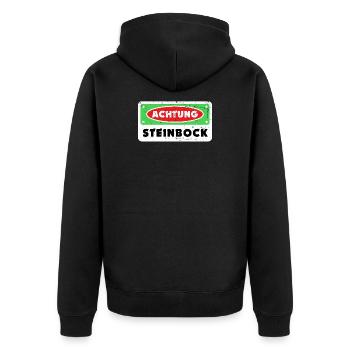 Sternzeichen Steinbock Galaxie Statement Horoskop - Unisex Premium Bio Zip Hoodie - Schwarz - Hinten - Nico (187cm)