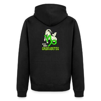 Sternzeichen Horoskop Steinbock Cool Statement - Unisex Premium Bio Zip Hoodie - Schwarz - Hinten - Nico (187cm)