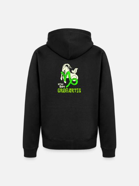 Sternzeichen Horoskop Steinbock Cool Statement - Unisex Premium Bio Zip Hoodie - Schwarz