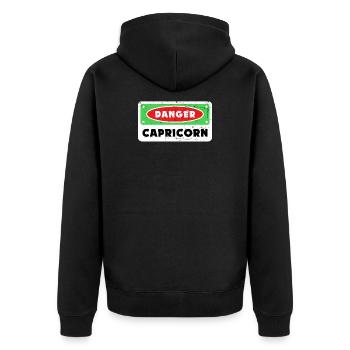 Steinbock Cool Statement Tierkreis Horoskop Himmel - Unisex Premium Bio Zip Hoodie - Schwarz - Hinten - Nico (187cm)