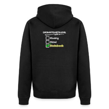 Horoskop Steinbock Statement Sternbild Astronomie - Unisex Premium Bio Zip Hoodie - Schwarz - Hinten - Nico (187cm)