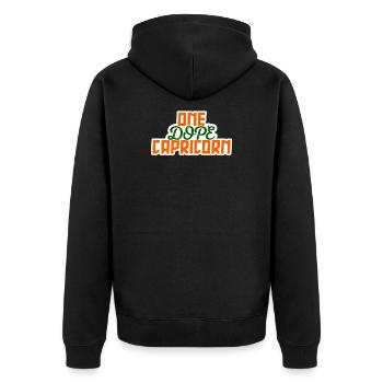 Horoskop Sternzeichen Steinbock Himmel Statement - Unisex Premium Bio Zip Hoodie - Schwarz - Hinten - Nico (187cm)