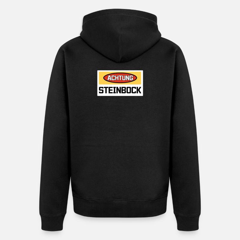 Steinbock Tierkreiszeichen Statement Astronomie - Unisex Premium Bio Zip Hoodie - Schwarz
