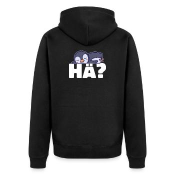 Pinguin Kälte Seevogel Spruch Tier Vogel Arktis - Unisex Premium Bio Zip Hoodie - Schwarz - Hinten - Nico (187cm)