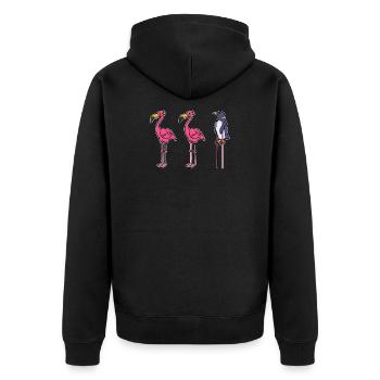 Drôle d’animal Pingouin Oiseau de mer Zoo Oiseau - Veste à capuche bio Premium Unisexe - noir - Dos - Nico (187cm)