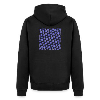 schöne frühlingsmode, natürliches Blumenmuster kle - Unisex Premium Bio Zip Hoodie - Schwarz - Hinten - Nico (187cm)
