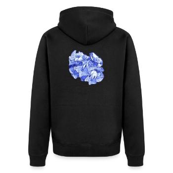 gartenblumen, frühlingsmotive blumen, Hortensie - Unisex Premium Bio Zip Hoodie - Schwarz - Hinten - Nico (187cm)