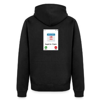 Appel du 18 juin - Veste à capuche bio Premium Unisexe - noir - Dos - Nico (187cm)