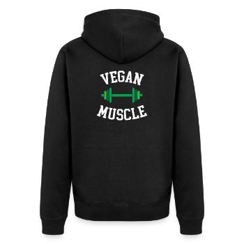 Muscle végétalien - Veste à capuche bio Premium Unisexe - noir - Dos - Nico (187cm)