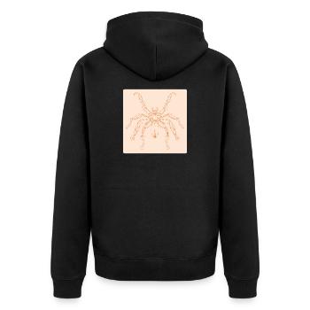 LINE ART SPINNE - HALLOWEEN KOSTÜME - MINIMALISMUS - Unisex Premium Bio Zip Hoodie - Schwarz - Hinten - Nico (187cm)