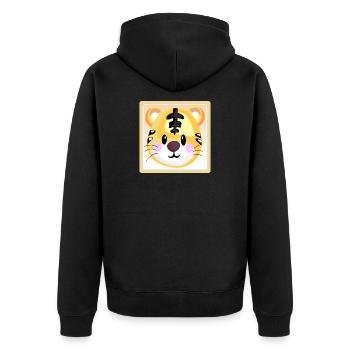 TIGER BABY KINDERGARTENKIND - Unisex Premium Bio Zip Hoodie - Schwarz - Hinten - Nico (187cm)