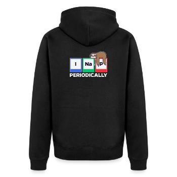 Schlafen Tier Humorvoll Statement Faultier Urwald - Unisex Premium Bio Zip Hoodie - Schwarz - Hinten - Nico (187cm)