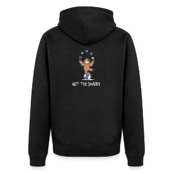 Tier Lustig Faultier Statement Zoo Urwaldbewohner - Unisex Premium Bio Zip Hoodie - Schwarz - Hinten - Nico (187cm)
