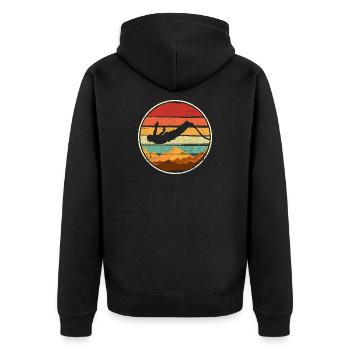 Cercle de plongée au sommet du coucher du soleil - Veste à capuche bio Premium Unisexe - noir - Dos - Nico (187cm)
