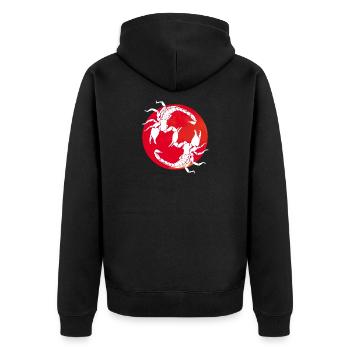 Scorpios - Letter S - Unisex Premium Organic Zip Hoodie - black - Back - Nico (187cm)