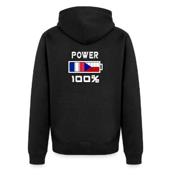 La République tchèque et la France Power 100 % - Veste à capuche bio Premium Unisexe - noir - Dos - Nico (187cm)