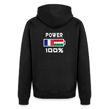 La Hongrie et France Power 100 % - Veste à capuche bio Premium Unisexe - noir - Dos - Nico (187cm)