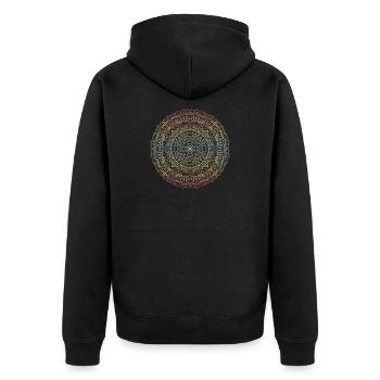 Mandala - Unisex Premium Bio Zip Hoodie - Schwarz - Hinten - Nico (187cm)