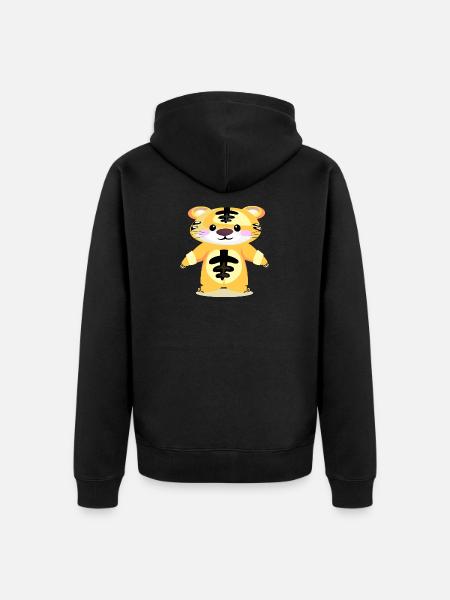 Tiger Pajamas - SLEEPING KIDS - Unisex Premium Organic Zip Hoodie - black