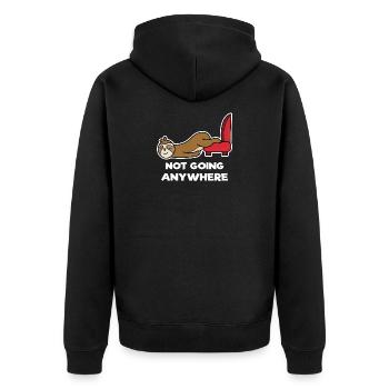Tier Faultier Müde Faul Dschungel Statement - Unisex Premium Bio Zip Hoodie - Schwarz - Hinten - Nico (187cm)