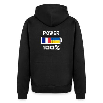 L'Ukraine et la France Power 100 % - Veste à capuche bio Premium Unisexe - noir - Dos - Nico (187cm)