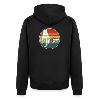 Holding Hands Rainbow Circle - Unisex Premium Organic Zip Hoodie - black - Back - Nico (187cm)