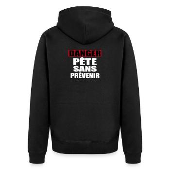 Danger Pete Sans Prévenir - Veste à capuche bio Premium Unisexe - noir - Dos - Nico (187cm)