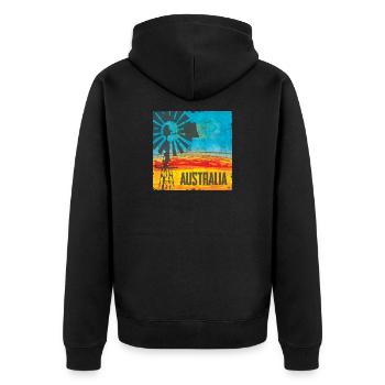 Australia Pinwheel Vintage Design - Unisex Premium Organic Zip Hoodie - black - Back - Nico (187cm)