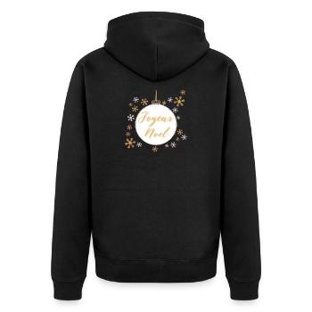 boule de noël "Joyeux noël" - Veste à capuche bio Premium Unisexe - noir - Dos - Nico (187cm)